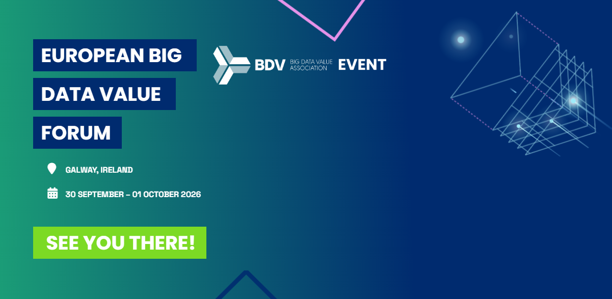 Flyer announcing the Big Data Value Forum 2026 in Galway for 30 September to 1 October 2026.