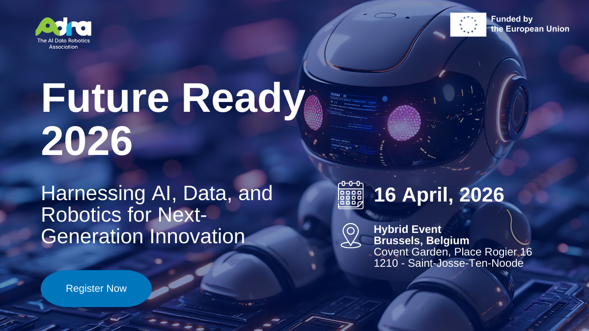 Flyer for Future Ready 2026 event by Adra on 16 April 2026 in Brussels